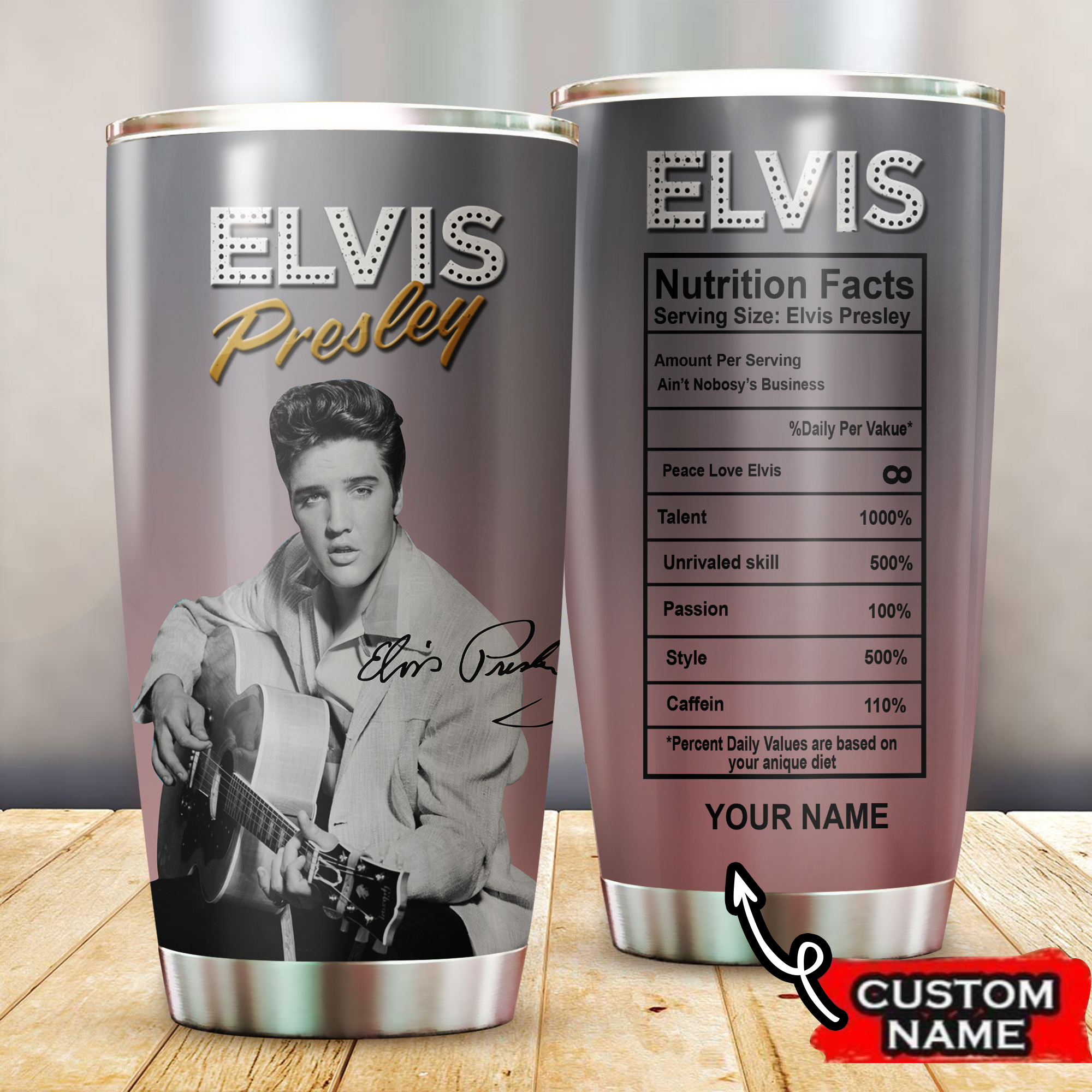 Elvis Presley Nutrition Facts Music Custom Stanley Cup 40 oz 30 oz Tumbler With HandleTVC2301284