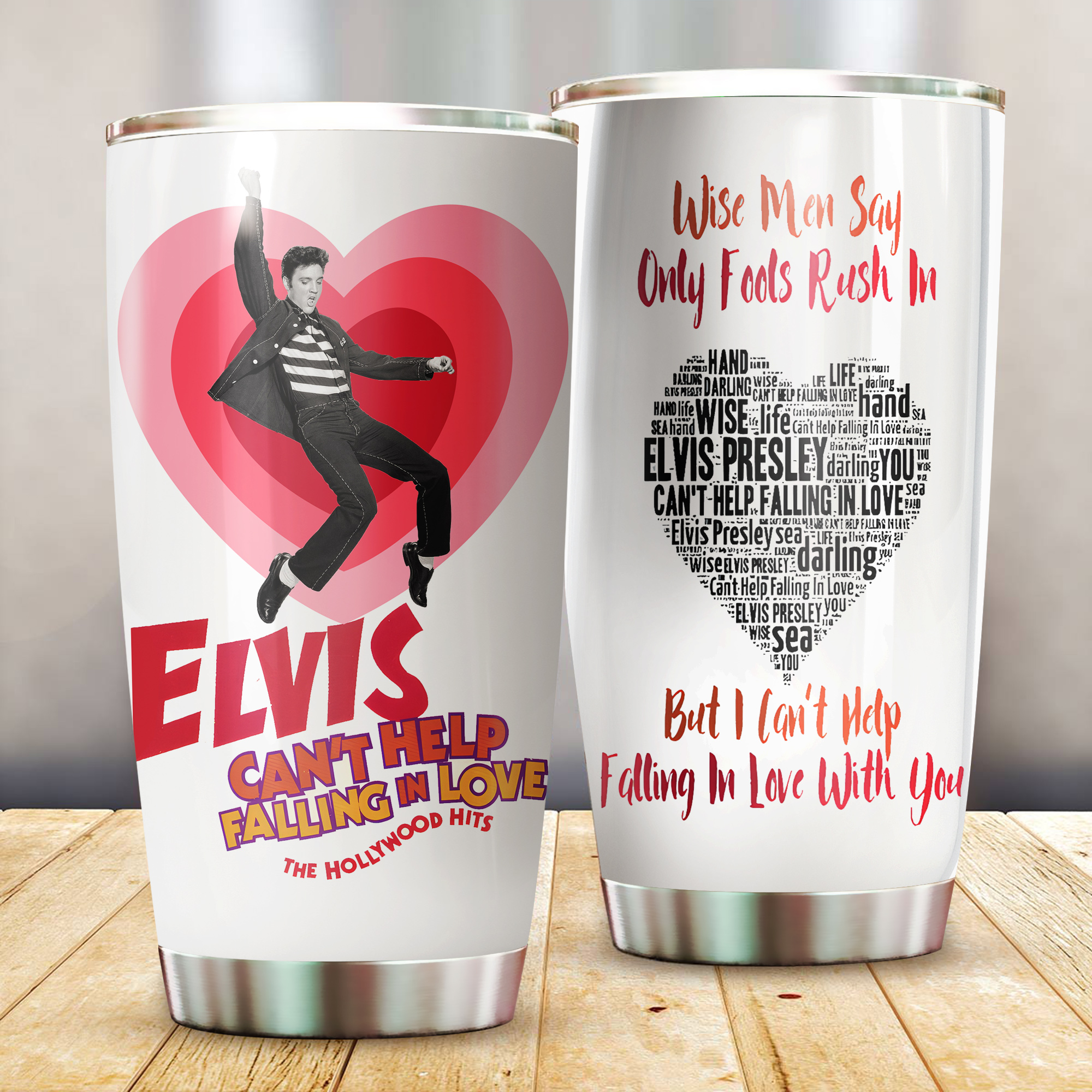 Elvis Presley Pink Heart Music Custom Stanley Cup 40 oz 30 oz Tumbler With HandleTVC2301285