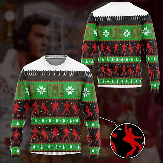Elvis Presley Red Phoenix Jumpsuit 3d hoodie, Elvis Presley Christmas Sweater 2023 - Image 4