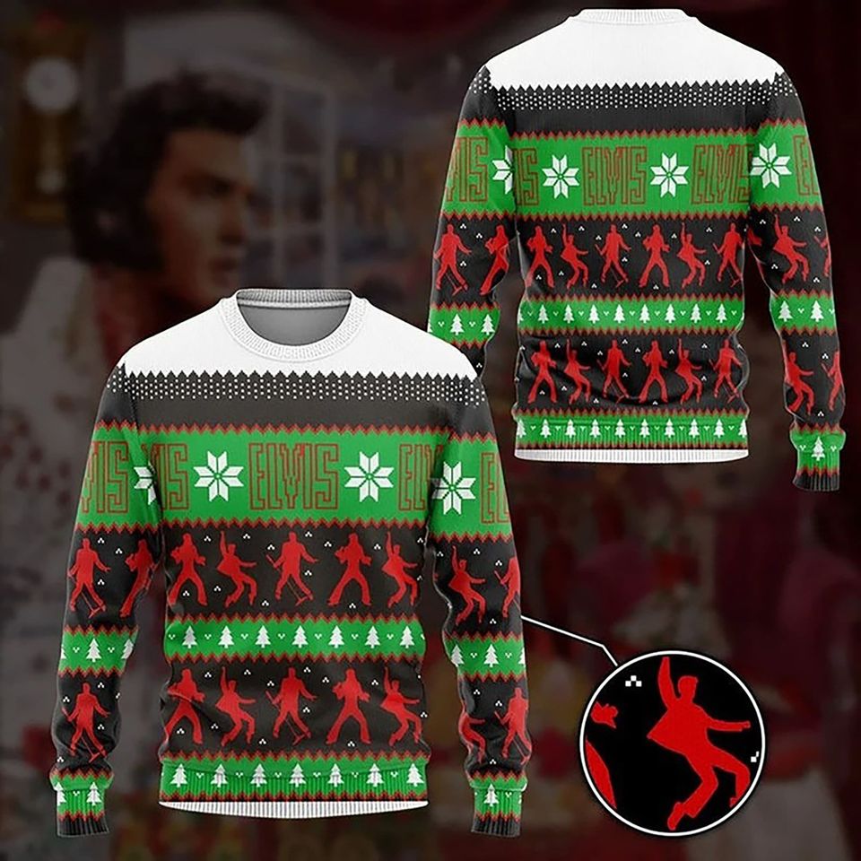 Elvis Presley Red Phoenix Jumpsuit 3d hoodie, Elvis Presley Christmas Sweater 2023