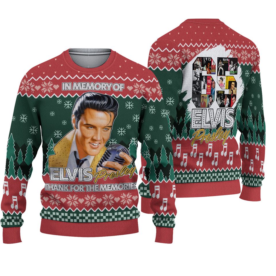 Elvis Presley Sweater, Ugly Christmas Shirt, Elvis Presley Gift, Xmas Sweater