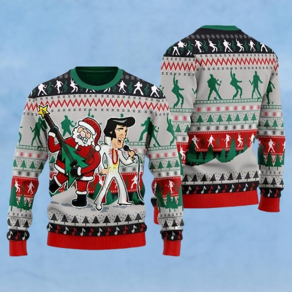 Elvis Presley Ugly Christmas Sweater, King Of Rock And Roll Shirt