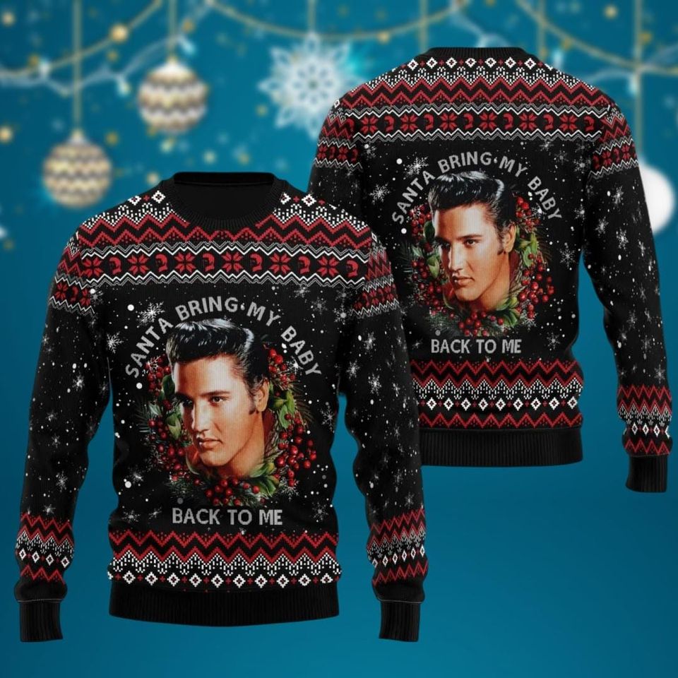 Elvis Presley Ugly Christmas Sweater, Music Rock And Roll Sweater