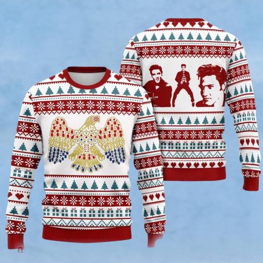Elvis Presley Ugly Christmas Sweater, Rock And Roll Sweater - Image 6