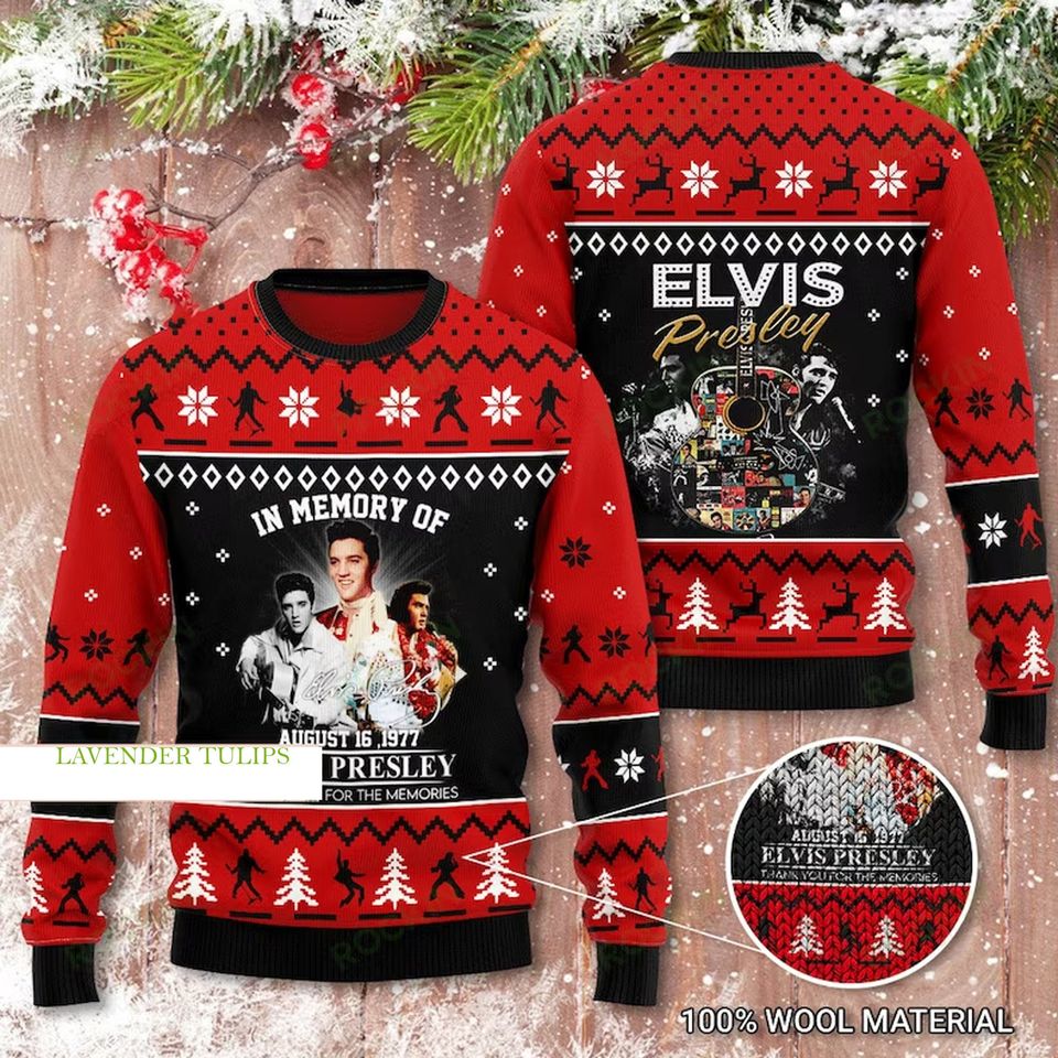 Elvis Presley Ugly Sweater 2023, King Of Rock And Roll T Shirt, Elvis Christmas