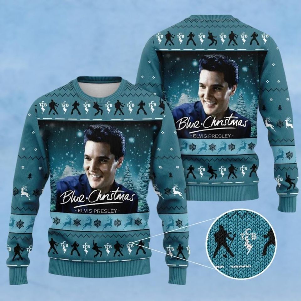 Elvis Presley Ugly Sweater, Elvis Presley Merry Christmas Sweater