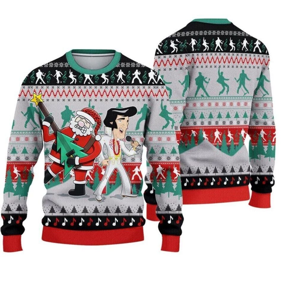 Elvis Presley Ugly Sweater, Elvis Presley Ugly Christmas Sweater,