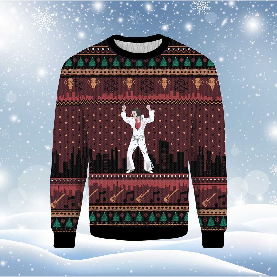Elvis Presley Ugly Sweater, Elvis Presley Ugly Christmas Sweater
