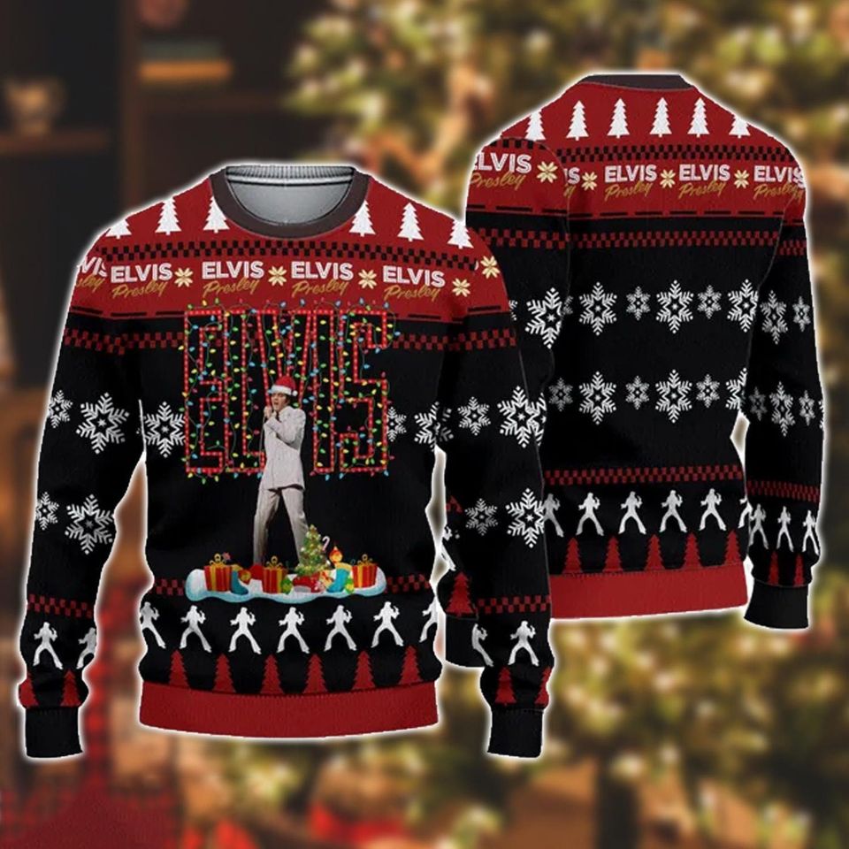 Elvis Presley Ugly Sweater, King Of Rock And Roll Shirt, Elvis Christmas Shirt