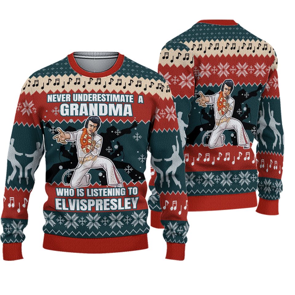 Elvis Presley Ugly Xmas Sweater