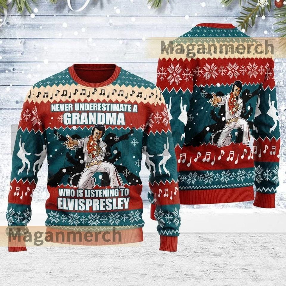 Elvis Presley Ugly Xmas Sweater, Elvis Christmas Sweater, Music Ugly Sweater