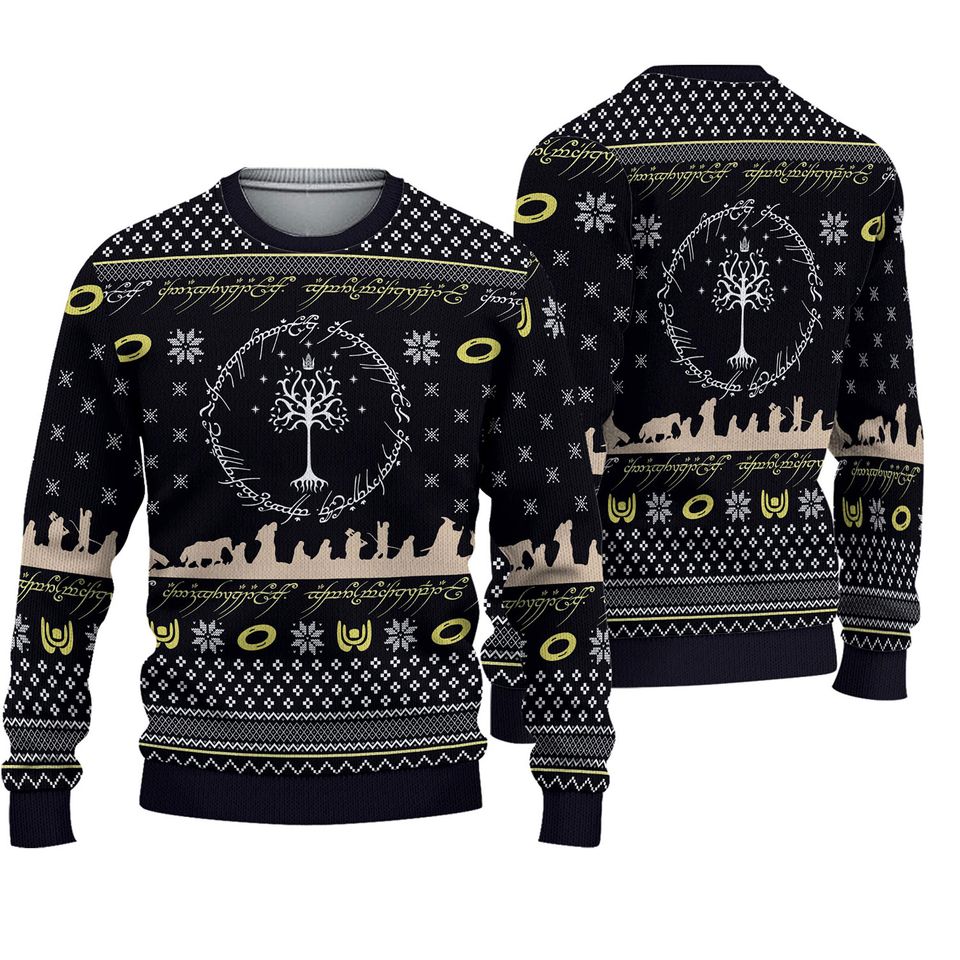 Elvish Circle LOTR Ugly Christmas Sweaters