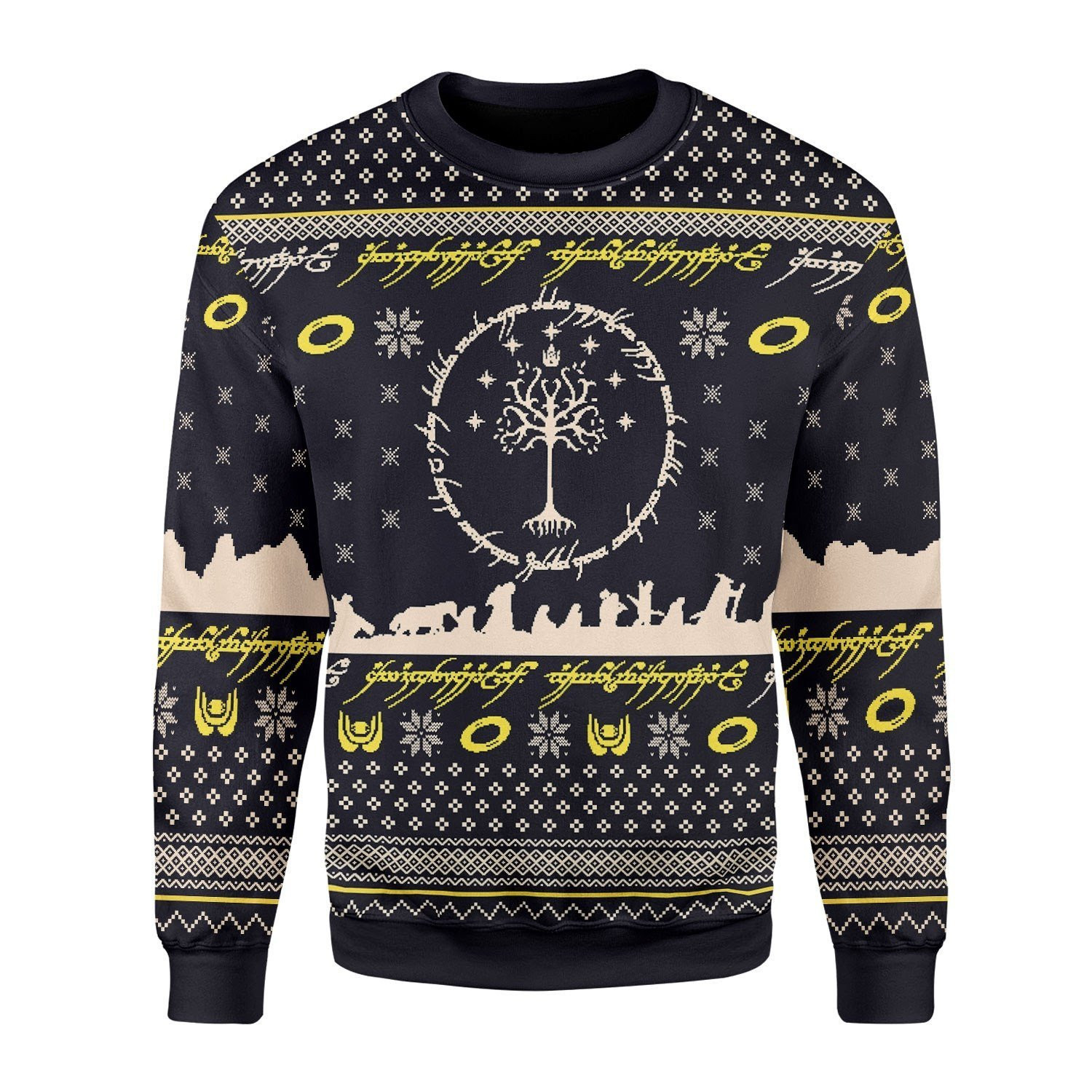 Elvish Circle Ugly Christmas Sweater Adult 3D Funny Matching for family