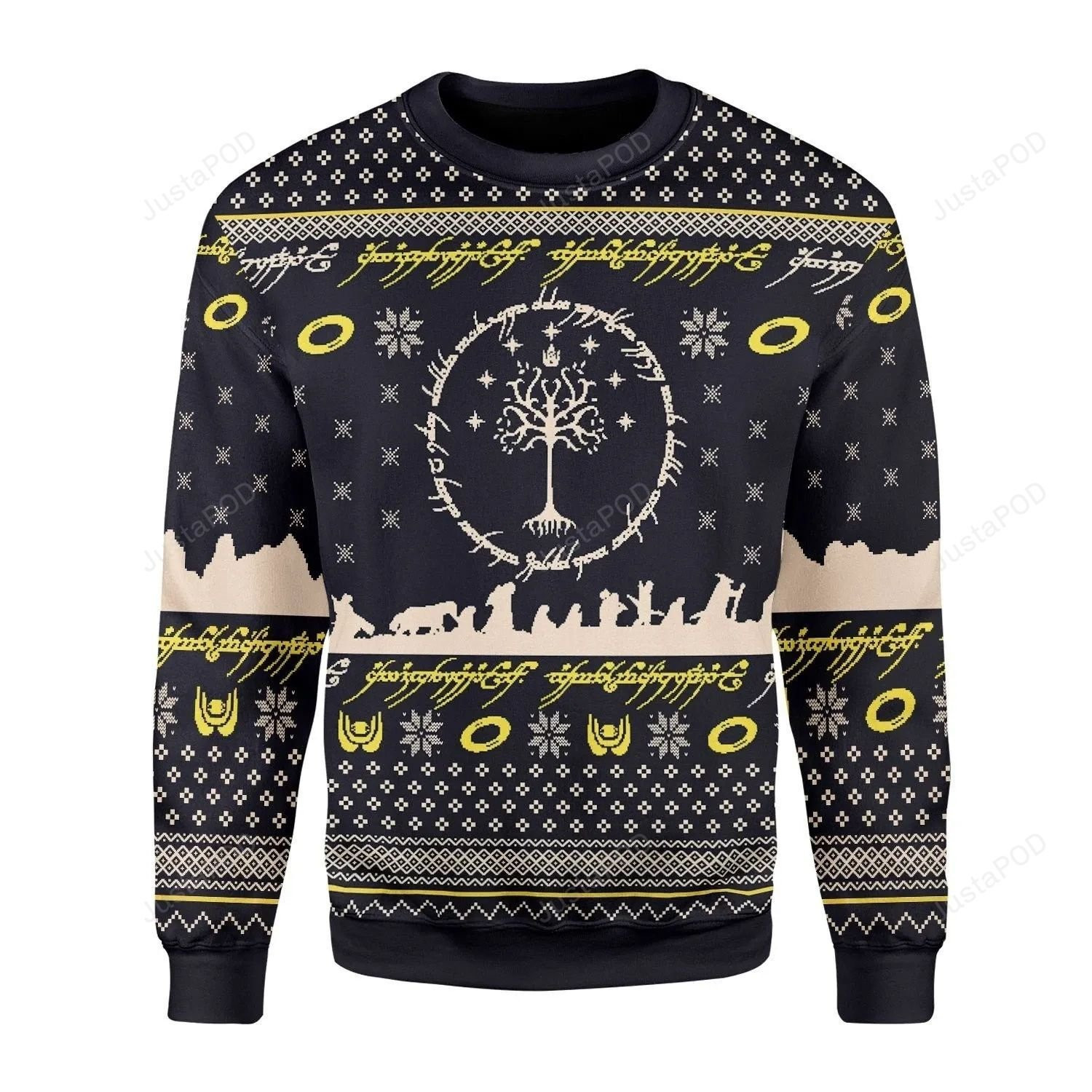 Elvish Circle Ugly Christmas Sweater Adult 3D Funny Matching for family