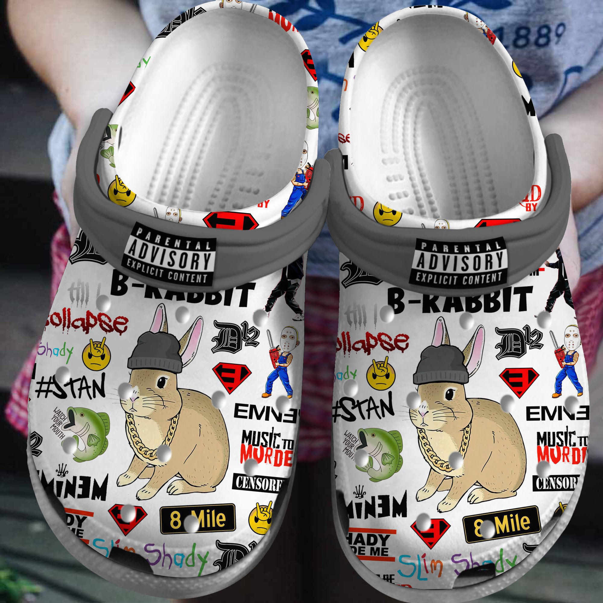 Eminem Music Crocs Crocband Clogs Shoes Comfortable For Men Women and Kids