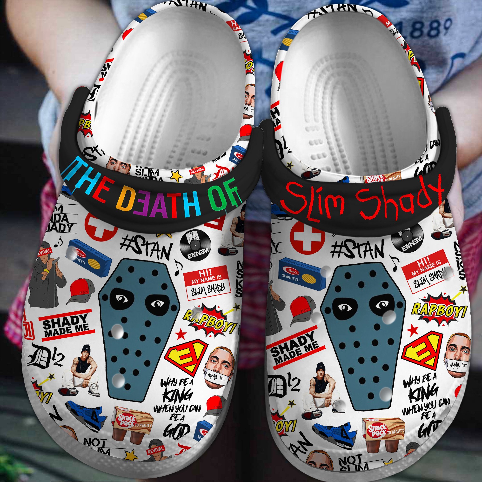 Eminem Music Crocs Crocband Clogs Shoes Comfortable For Men Women and Kids