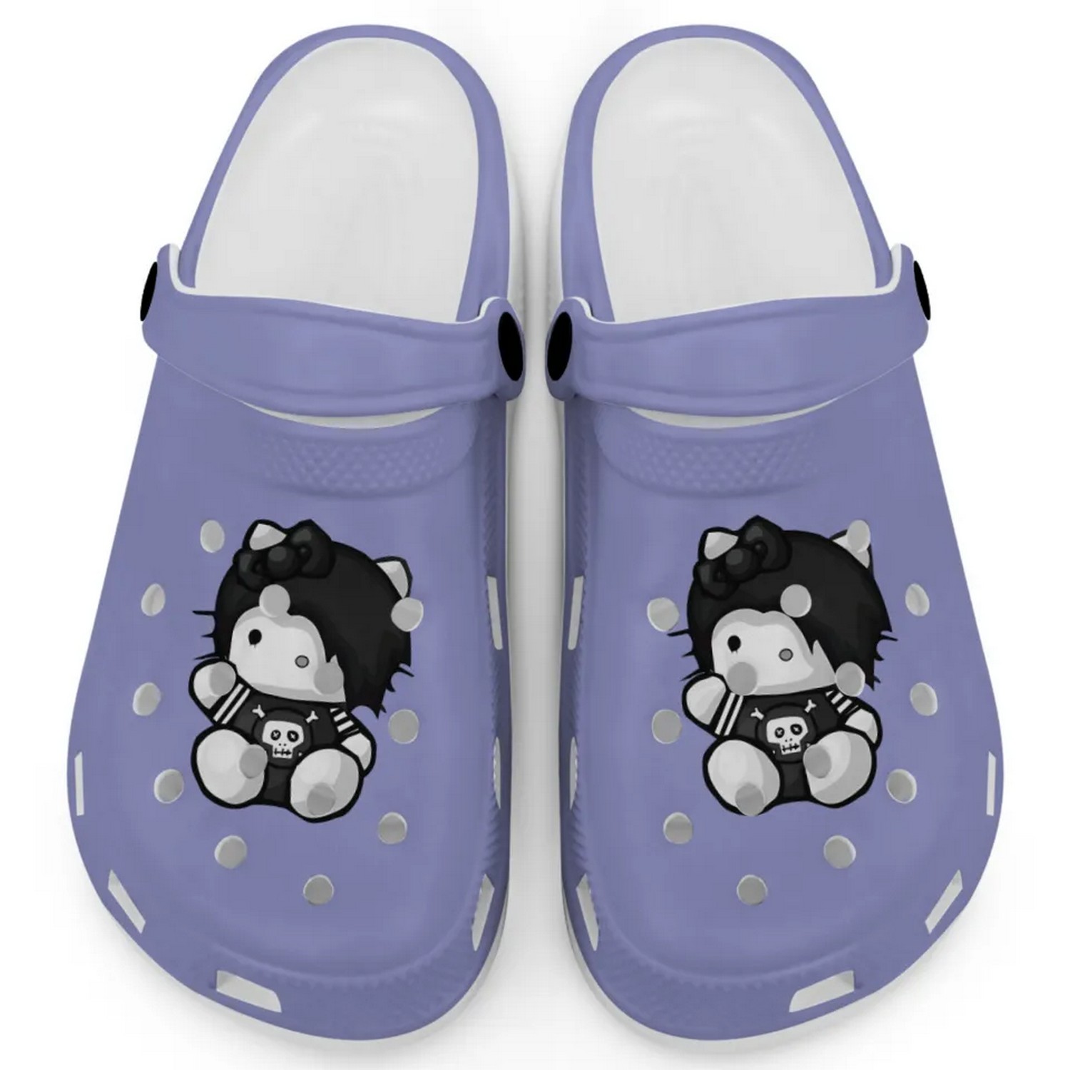 Emo Hello Kitty Cartoon Crocs Crocband Clogs Shoes Comfortable For Men Women and Kids