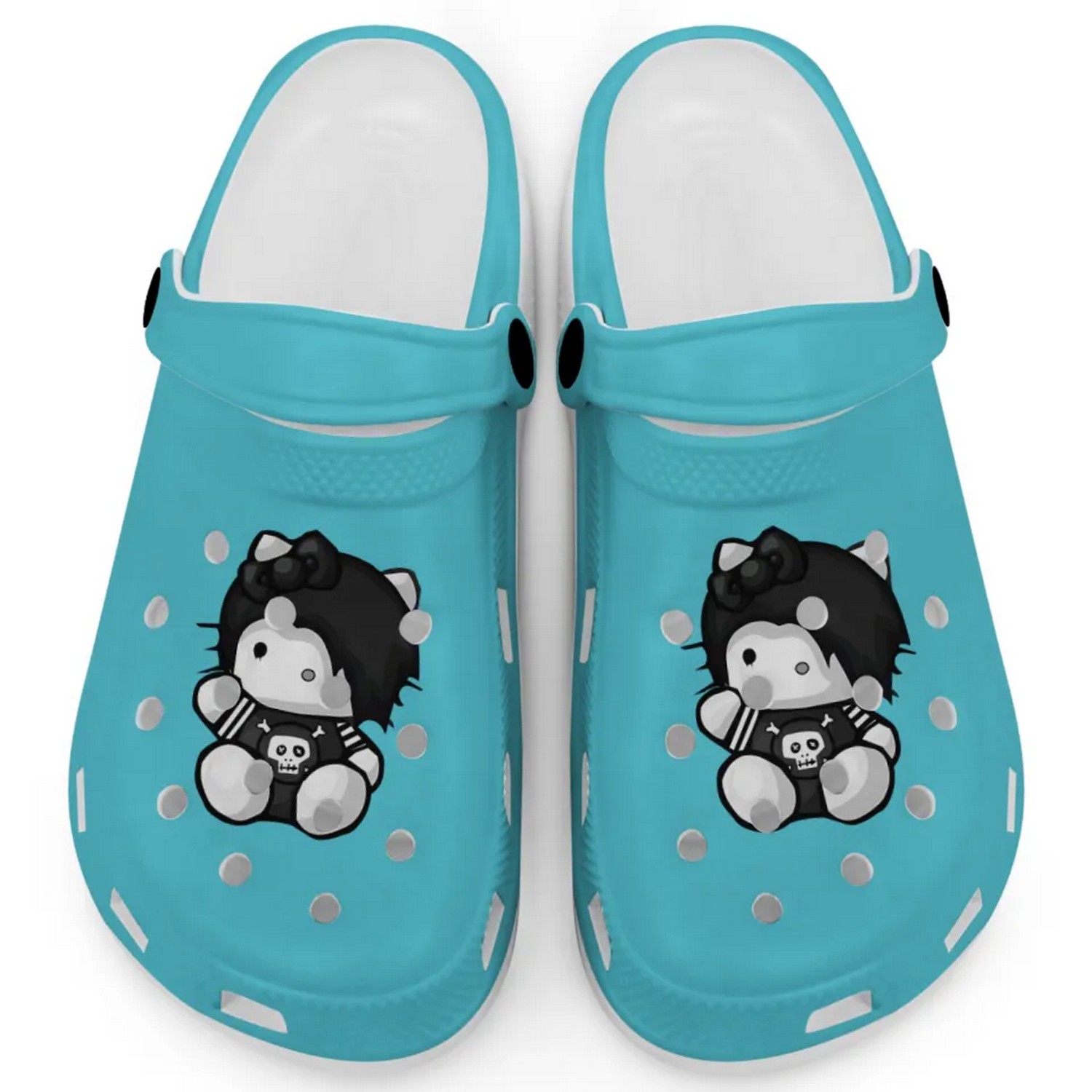 Emo Hello Kitty Cartoon Crocs Crocband Clogs Shoes Comfortable For Men Women and Kids