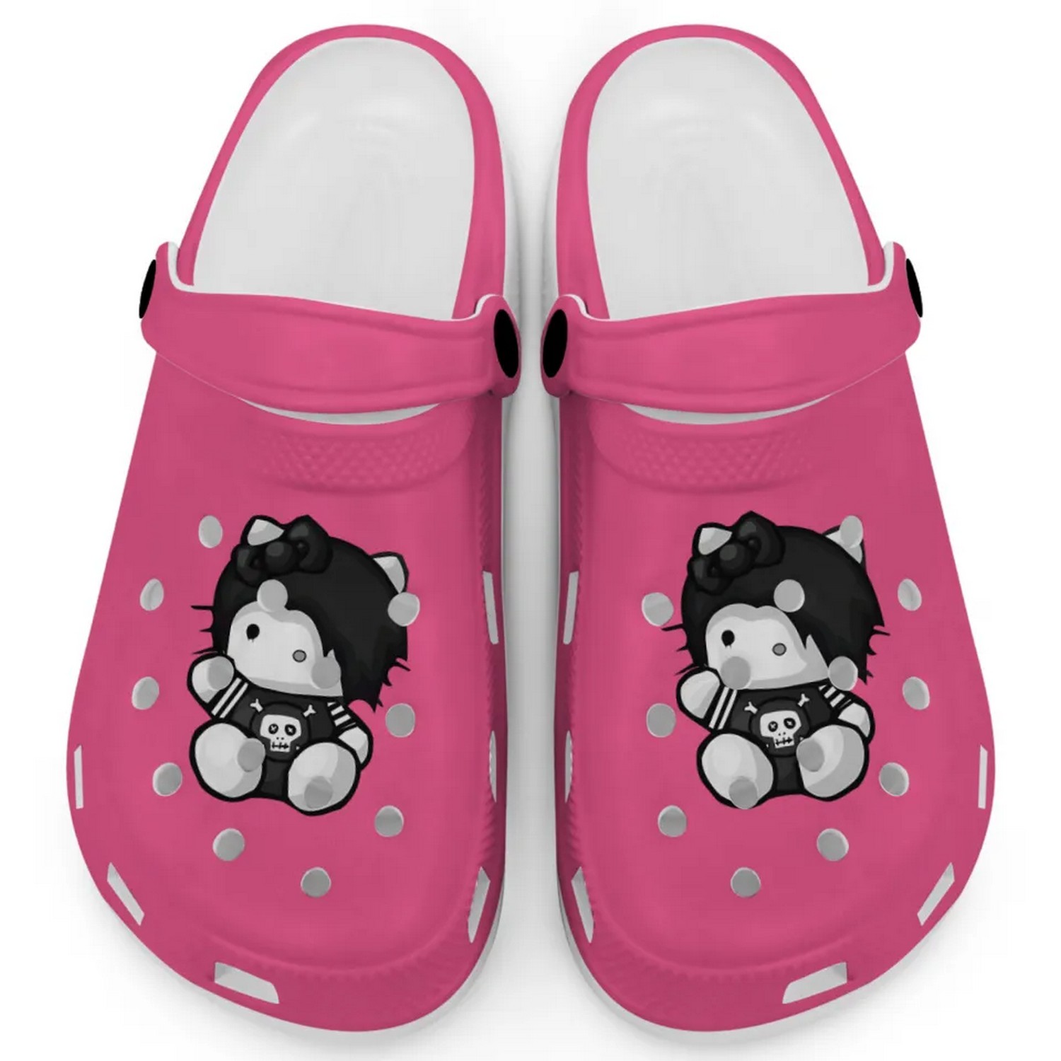 Emo Hello Kitty Cartoon Crocs Crocband Clogs Shoes Comfortable For Men Women and Kids