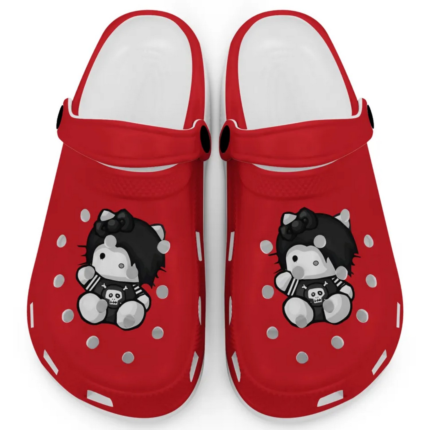 Emo Hello Kitty Cartoon Crocs Crocband Clogs Shoes Comfortable For Men Women and Kids