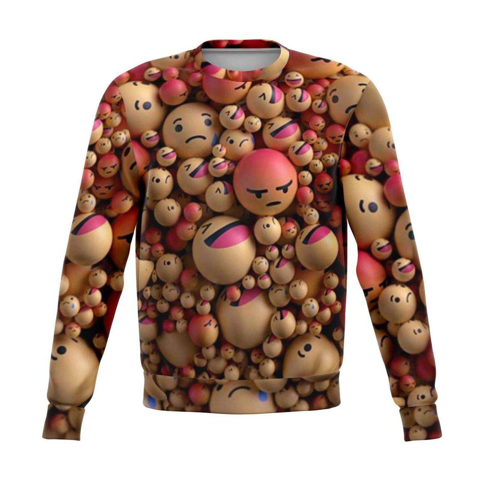 Emoji Fever Ugly Christmas Sweater Adult 3D Funny Matching for family