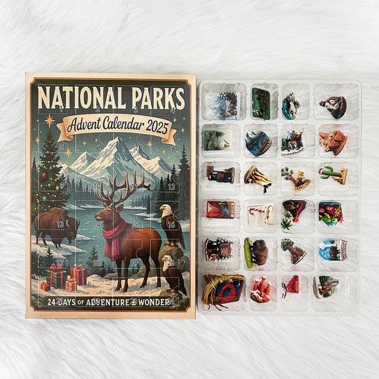 Emotional Support Advent Calendar 2025:Funny Acrylic Ornaments,24 Days Countdown Xmas Box,Capybara,Dragon,National Parks,Surprise Xmas Gifts - Image 33