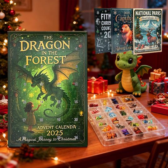 Emotional Support Advent Calendar 2025:Funny Acrylic Ornaments,24 Days Countdown Xmas Box,Capybara,Dragon,National Parks,Surprise Xmas Gifts - Image 21