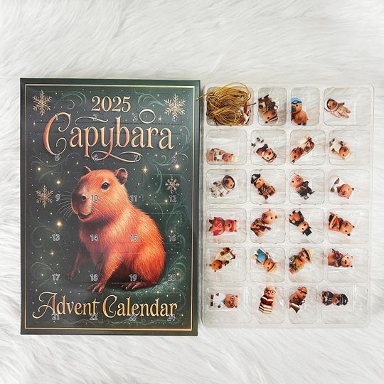 Emotional Support Advent Calendar 2025:Funny Acrylic Ornaments,24 Days Countdown Xmas Box,Capybara,Dragon,National Parks,Surprise Xmas Gifts - Image 34