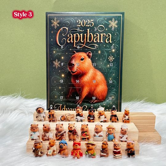 Emotional Support Advent Calendar 2025:Funny Acrylic Ornaments,24 Days Countdown Xmas Box,Capybara,Dragon,National Parks,Surprise Xmas Gifts - Image 25