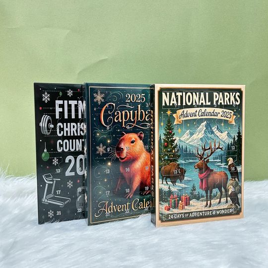 Emotional Support Advent Calendar 2025:Funny Acrylic Ornaments,24 Days Countdown Xmas Box,Capybara,Dragon,National Parks,Surprise Xmas Gifts - Image 29