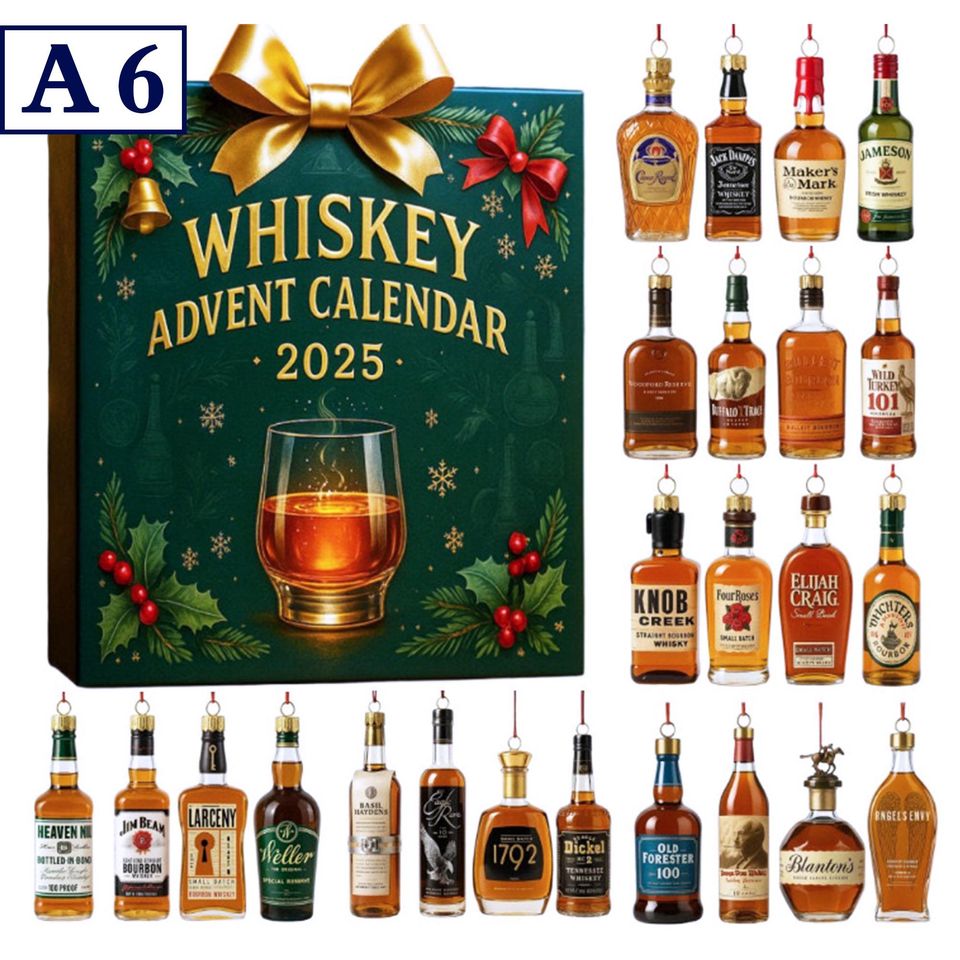 Emotional Support Advent Calendar, Whiskey, Capybara/National Parks Advent Calendar, Christmas Tree Ornaments