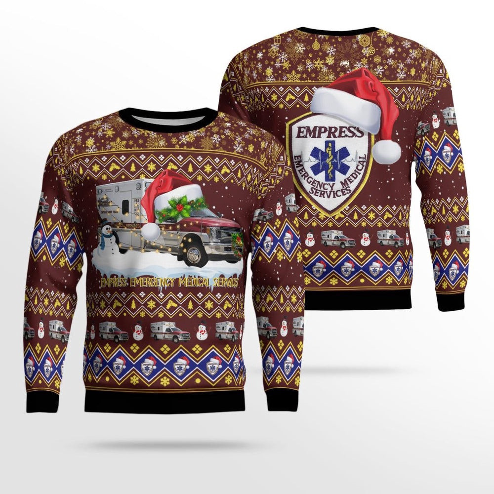 Empress Emergency Medical Services Christmas AOP Ugly Sweater Xmas Unisex Sweater Christmas Gifts For Men Women