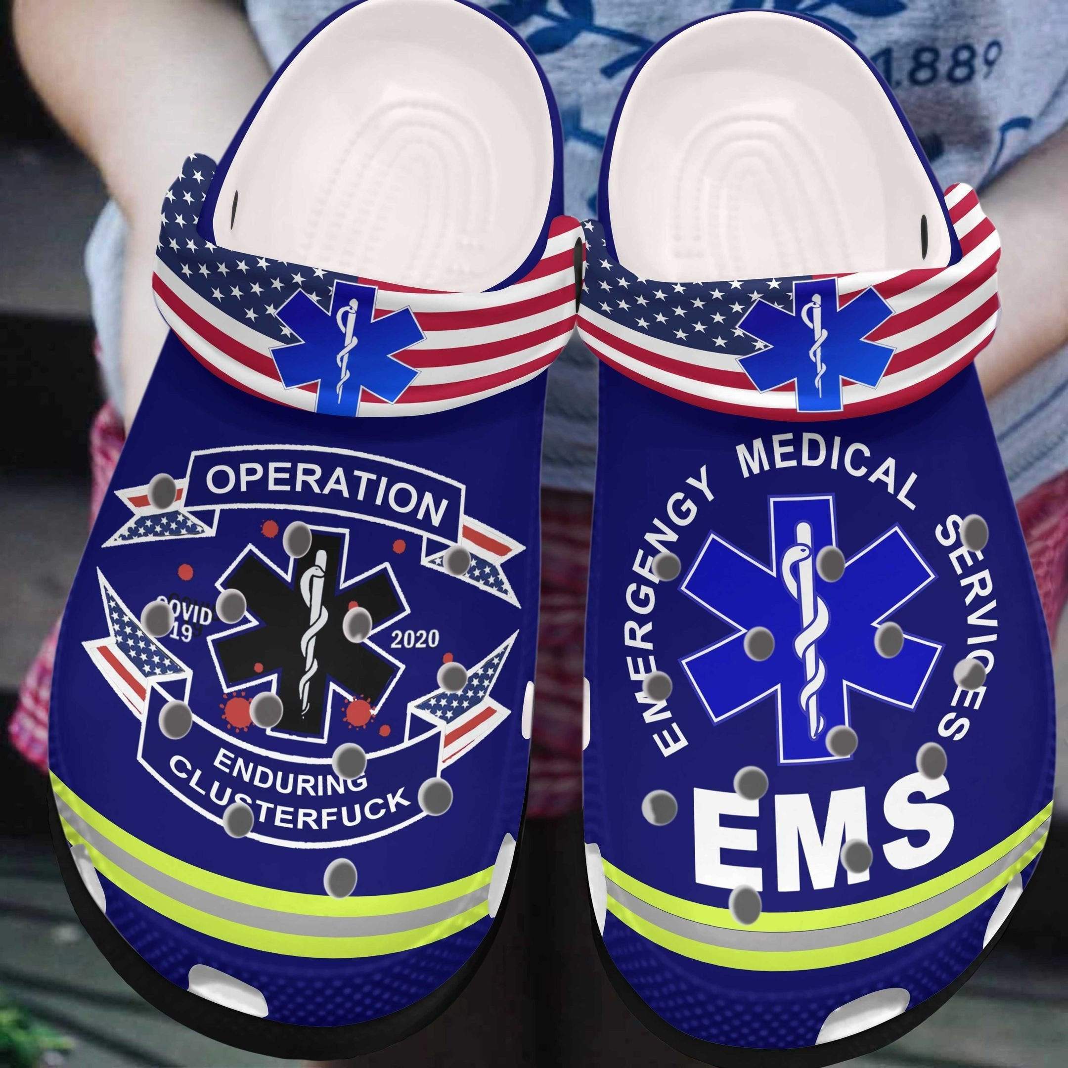 Ems Worker Shoes Gift Mom Mother Day 2022 - Emergency Medical Services Shoes Croc Clogs For Grandma