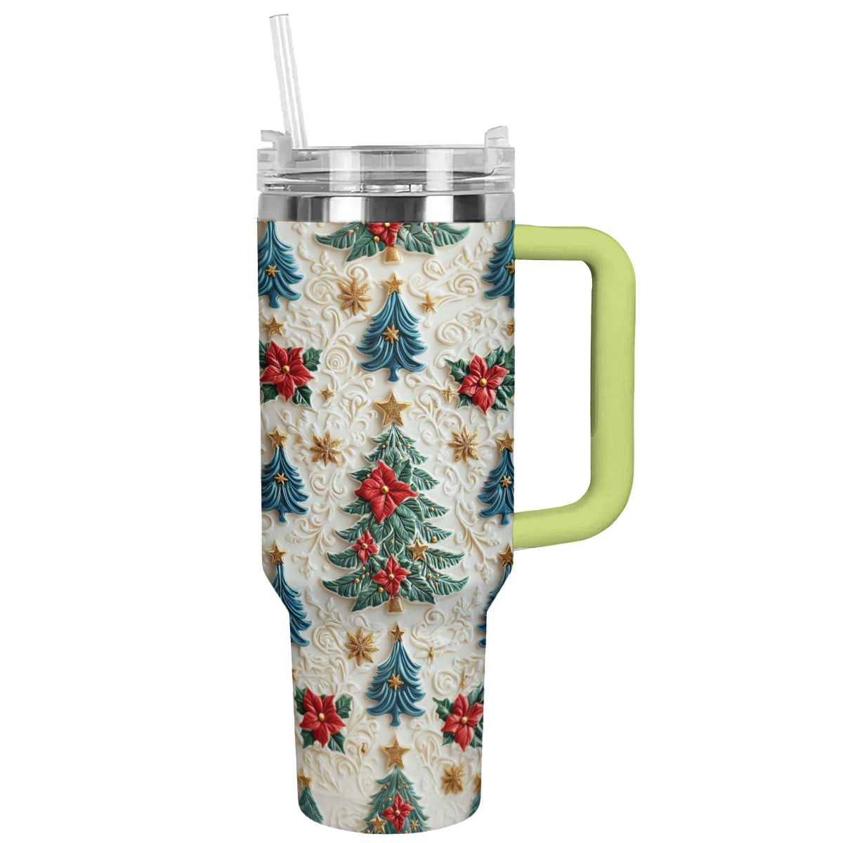 Enchanted Evergreen Blooms Christmas Custom Stanley Cup 40 oz 30 oz Tumbler With HandleTVC2301485
