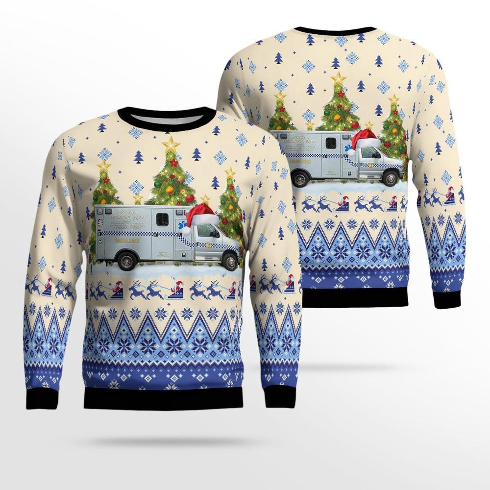 Endeavor Emergency Squad Burlington New Jersey Christmas AOP Ugly Sweater Xmas Unisex Sweater Christmas Gifts For Men Women