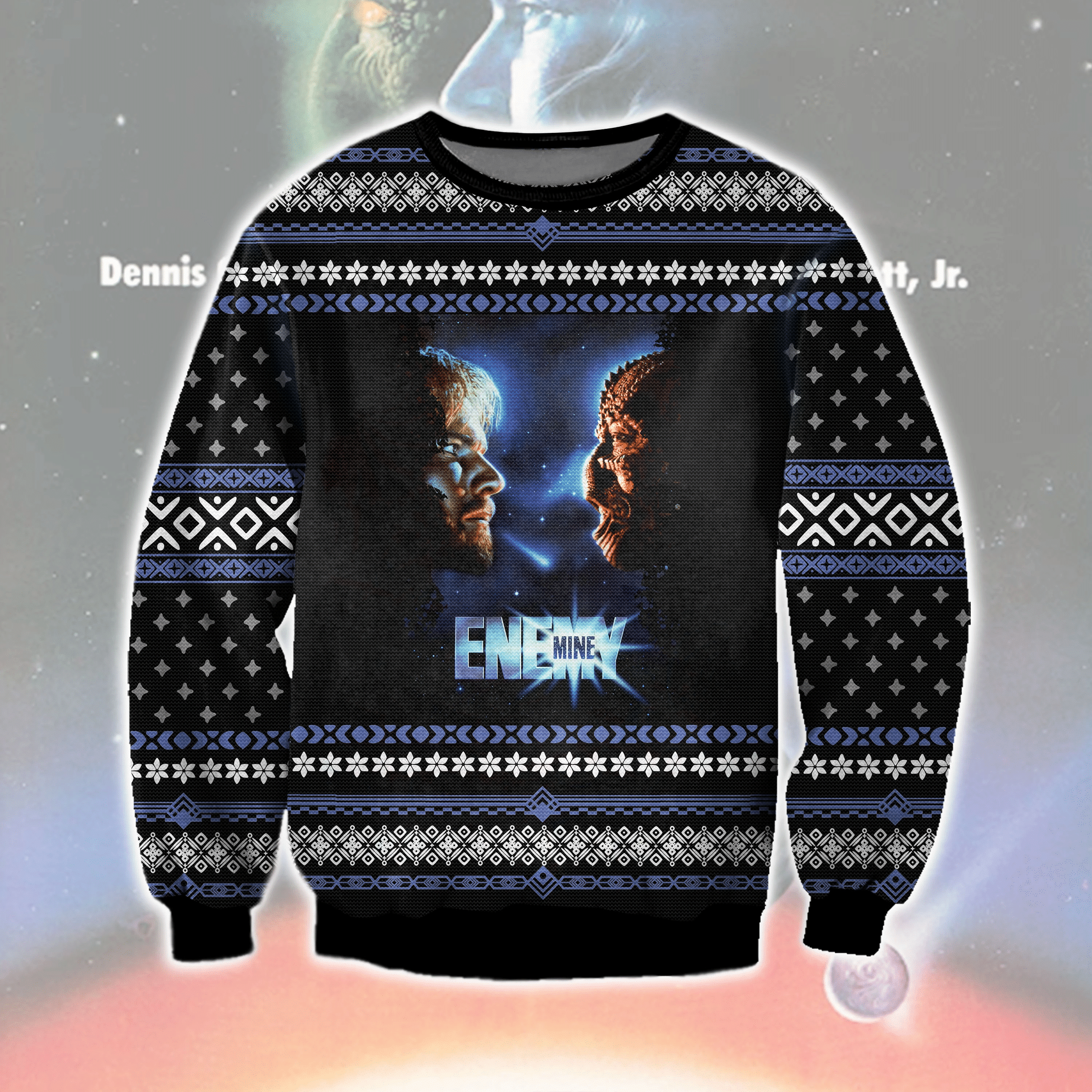 Enemy Mine Ugly Christmas Sweater Adult 3D Funny Matching for family