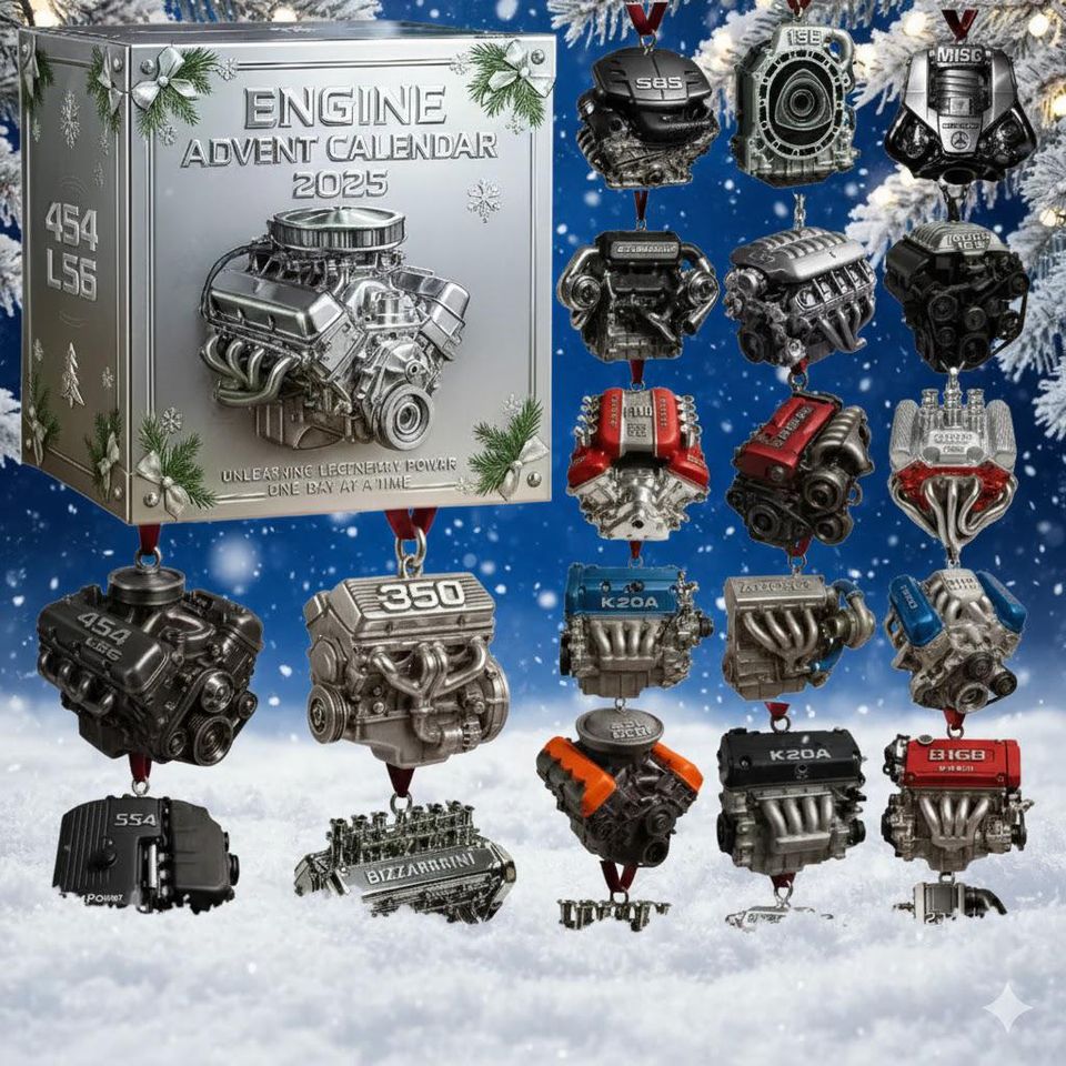 Engine Collection 24 Acrylic Ornaments Set, 2D Acrylic Advent Calendar 2025, Mechanic Gift