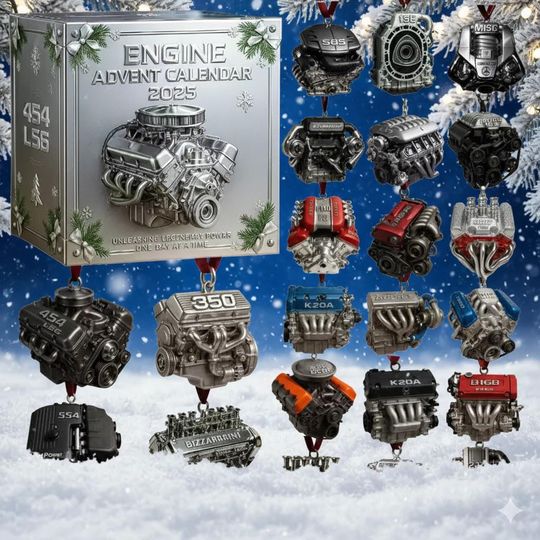 Engine Collection 24 Acrylic Ornaments Set, 2D Acrylic Advent Calendar 2025, Mechanic Gift - Image 7
