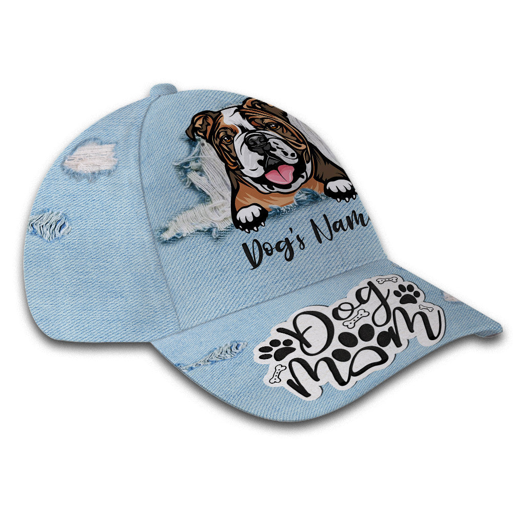 English Bulldog Dog Mom Customized Hat Classic Cap Trucker Hats Custom Hats Gifts For Men & Women