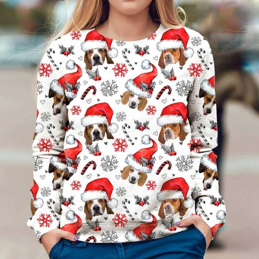 English Foxhound Ugly Christmas Sweater Adult 3D Funny Matching for family