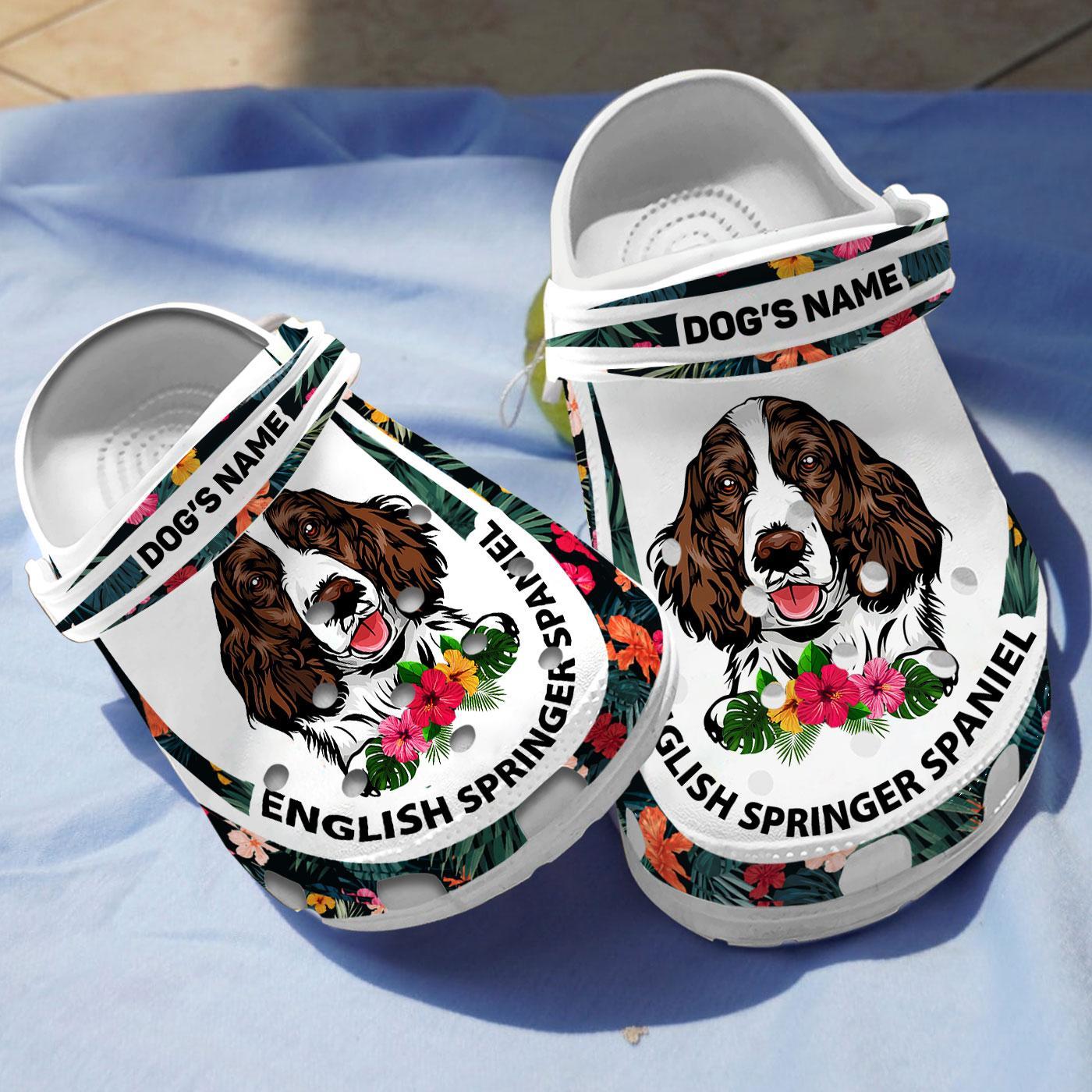 English Springer Spaniel Dog Crocs Crocband Clogs Shoes Comfortable For Men Women and Kids