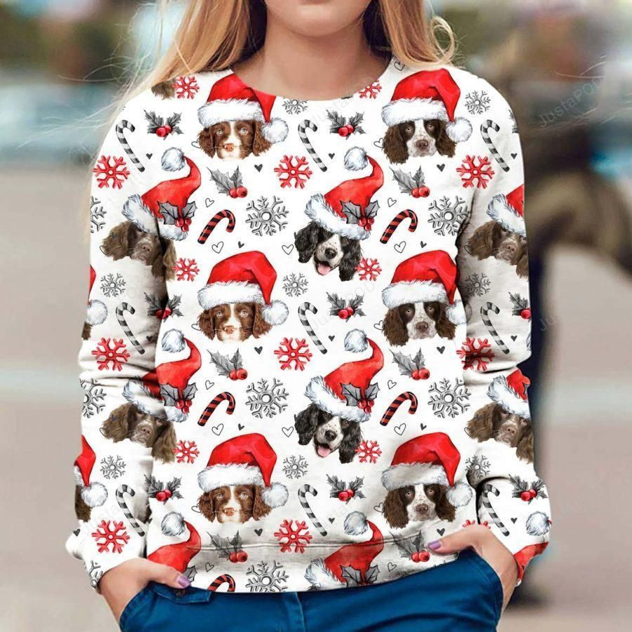 English Springer Spaniel Dog Ugly Christmas Sweater Adult 3D Funny Matching for family