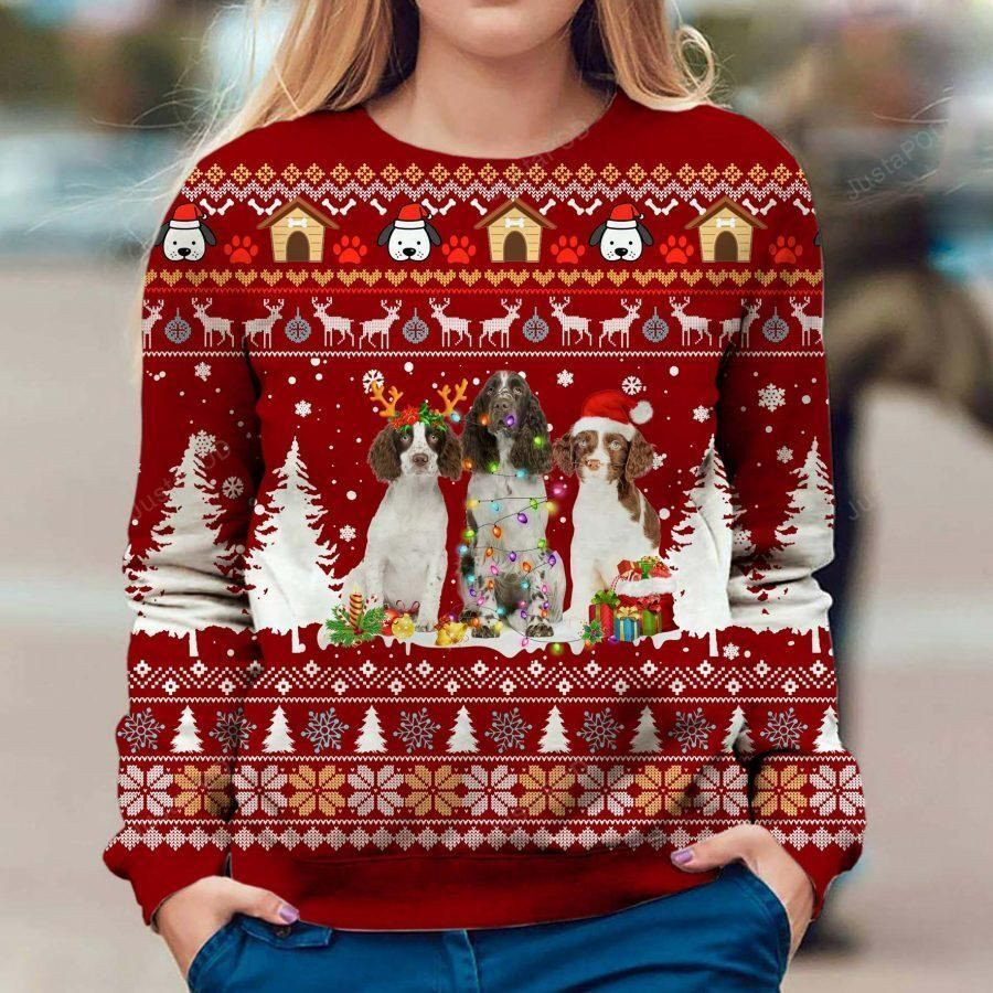 English Springer Spaniel Ugly Christmas Sweater Adult 3D Funny Matching for family