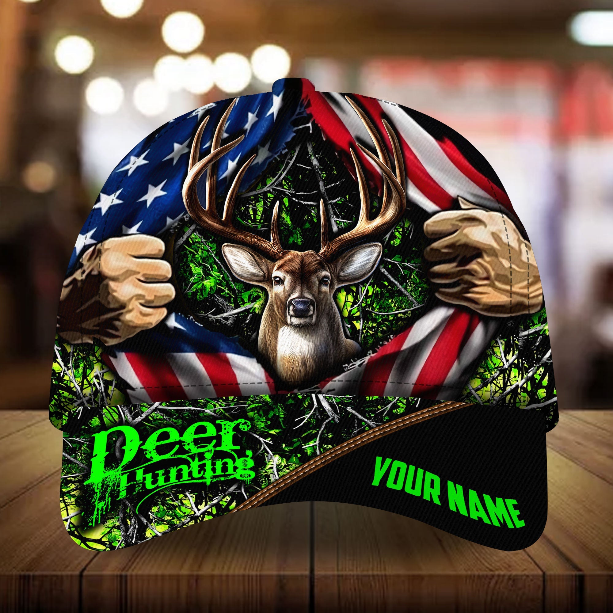 Epic Ripped Flag Deer Hunting Hat Personalized Multicolores 3D All Over Printed Trucker Hats Custom Hats Gifts For Men & Women