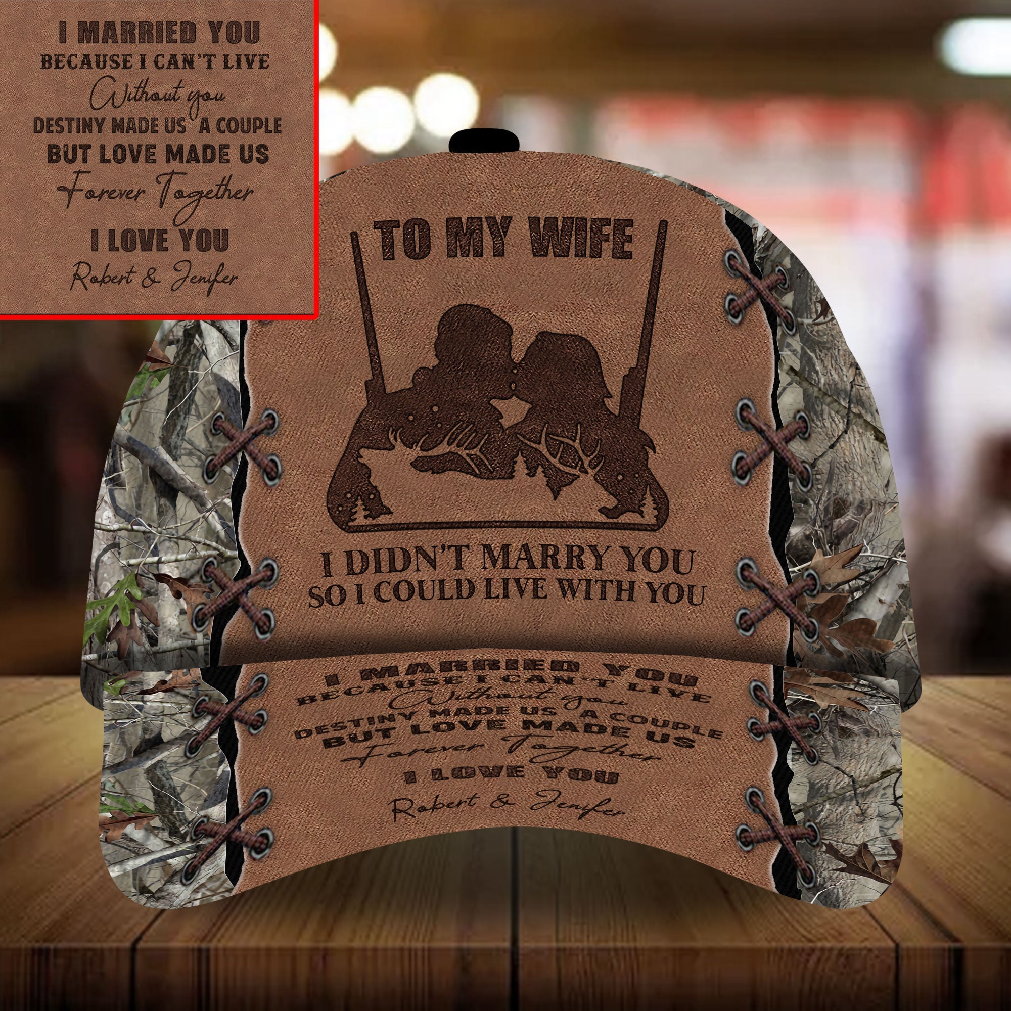 Epic To My Wife Artwork Hunting Hat &Cap Personalized Multicolores 3D All Over Printed Trucker Hats Custom Hats Gifts For Men & Women