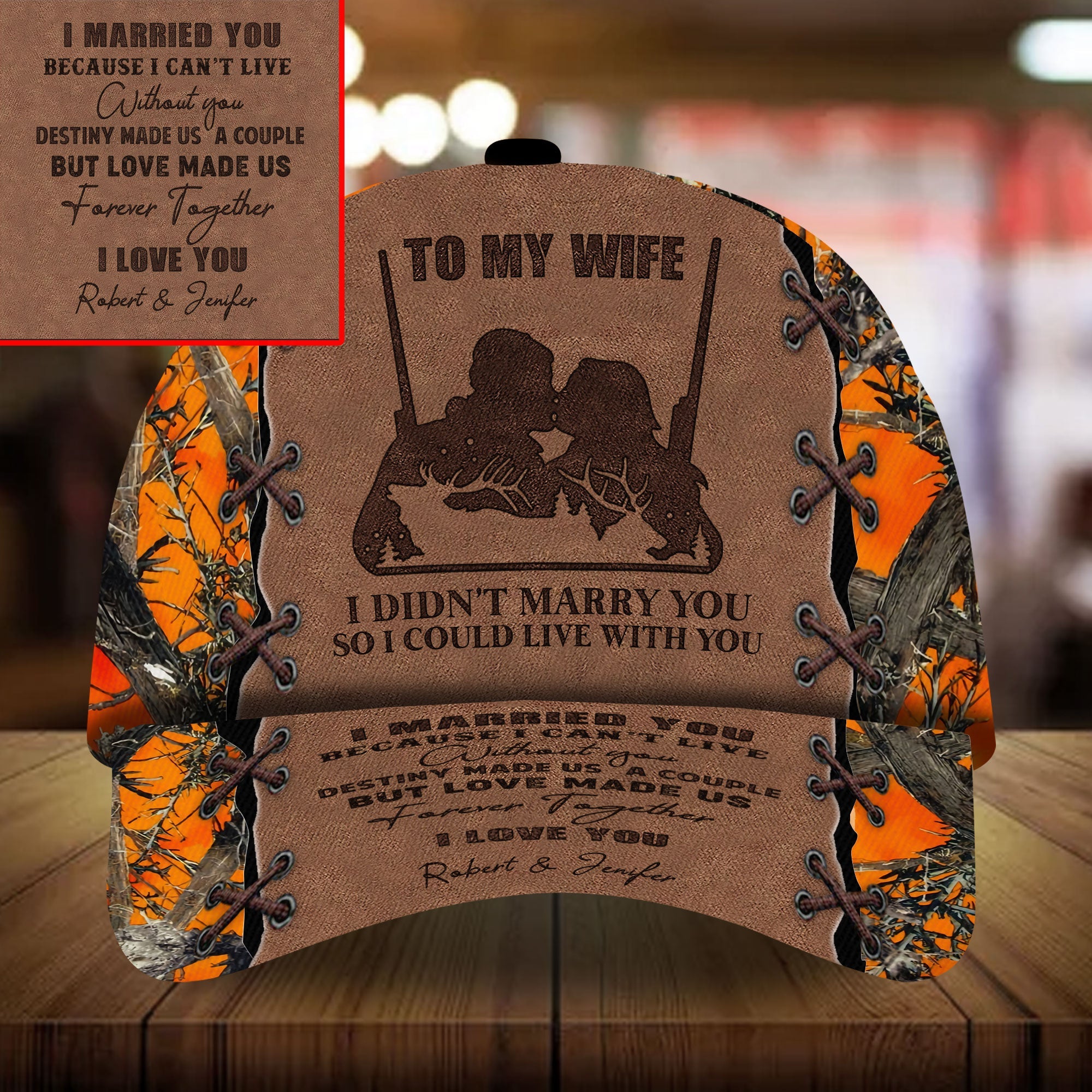 Epic To My Wife Artwork Hunting Hat &Cap Personalized Multicolores 3D All Over Printed Trucker Hats Custom Hats Gifts For Men & Women