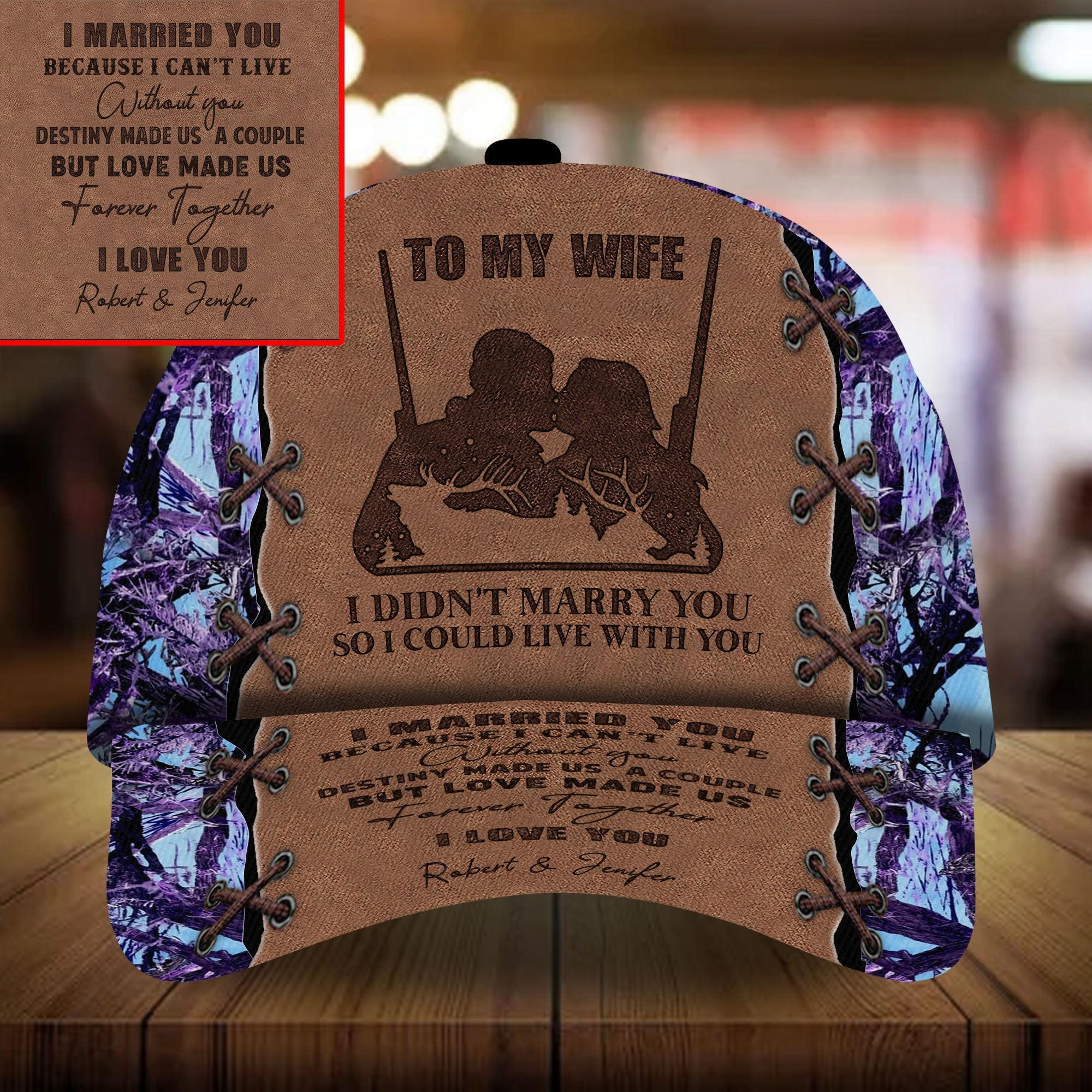 Epic To My Wife Artwork Hunting Hat &Cap Personalized Multicolores 3D All Over Printed Trucker Hats Custom Hats Gifts For Men & Women