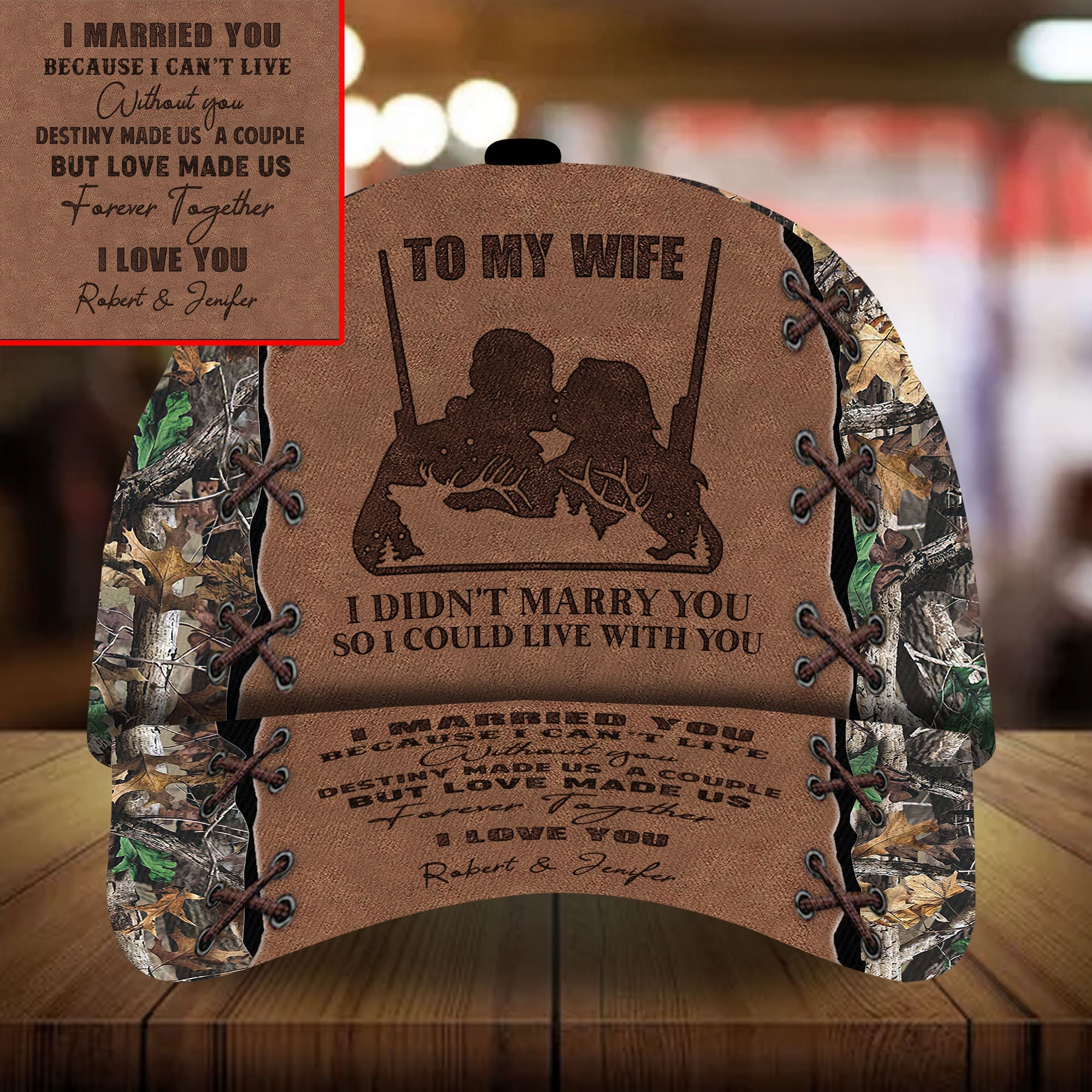 Epic To My Wife Artwork Hunting Hat &Cap Personalized Multicolores 3D All Over Printed Trucker Hats Custom Hats Gifts For Men & Women