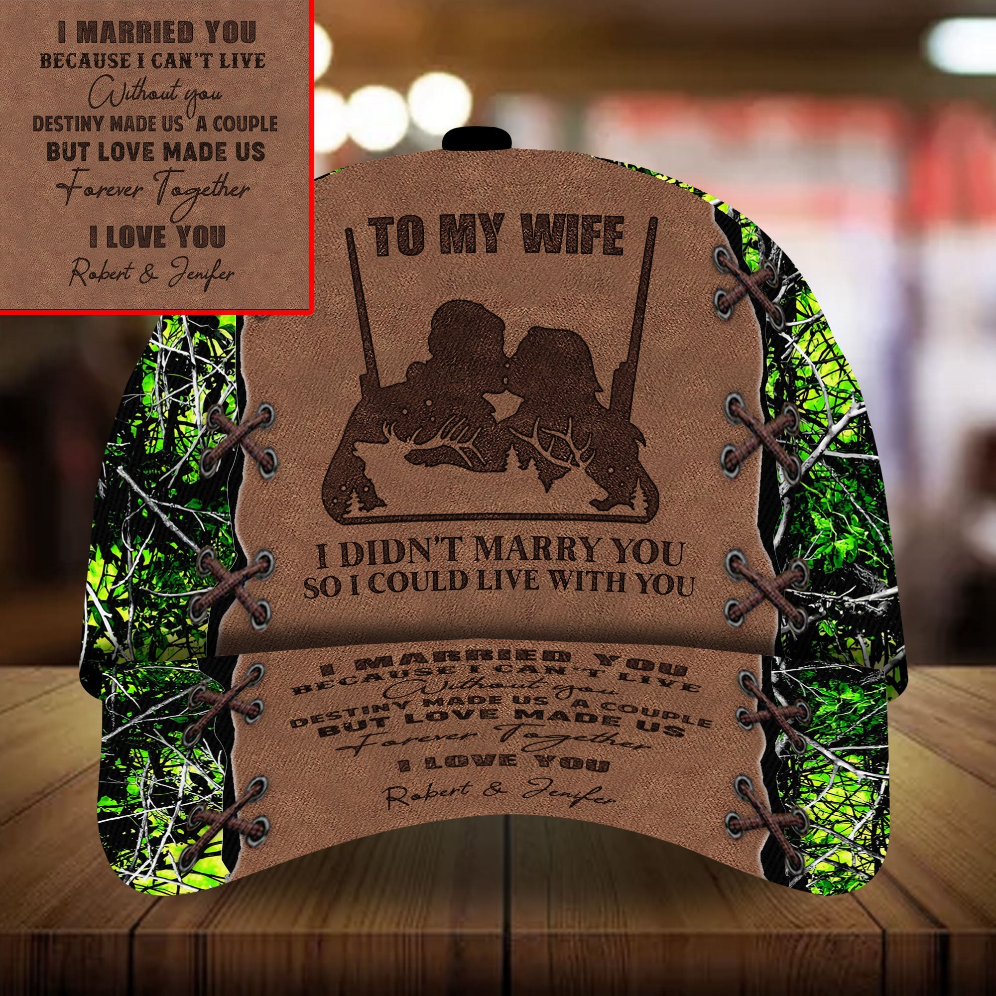 Epic To My Wife Artwork Hunting Hat &Cap Personalized Multicolores 3D All Over Printed Trucker Hats Custom Hats Gifts For Men & Women