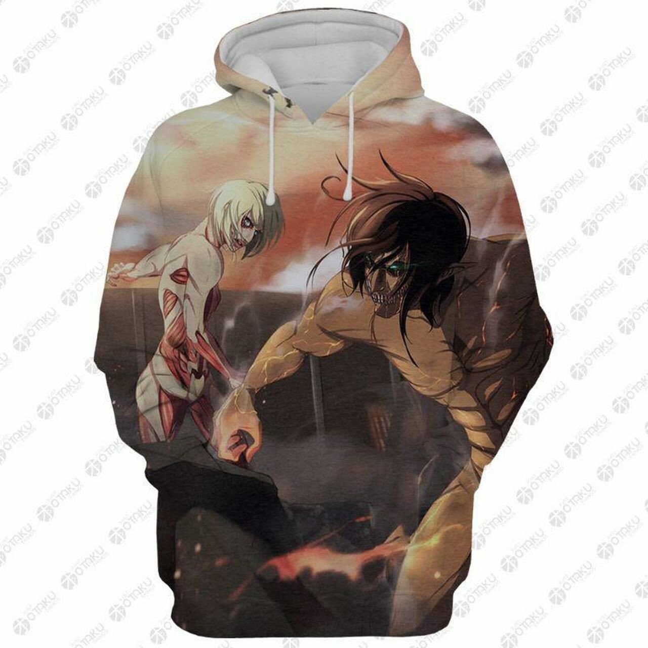 Eren Yeager Attack On Titan 3D All Over Print Hoodie, Zip Hoodie